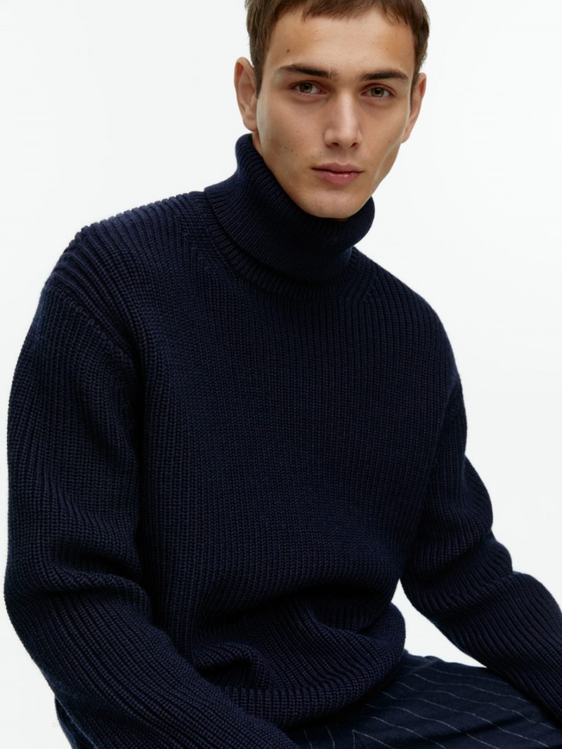Pulover Arket Relaxed Roll-Neck Barbati Albastri Inchis | Romania-KUPF04526