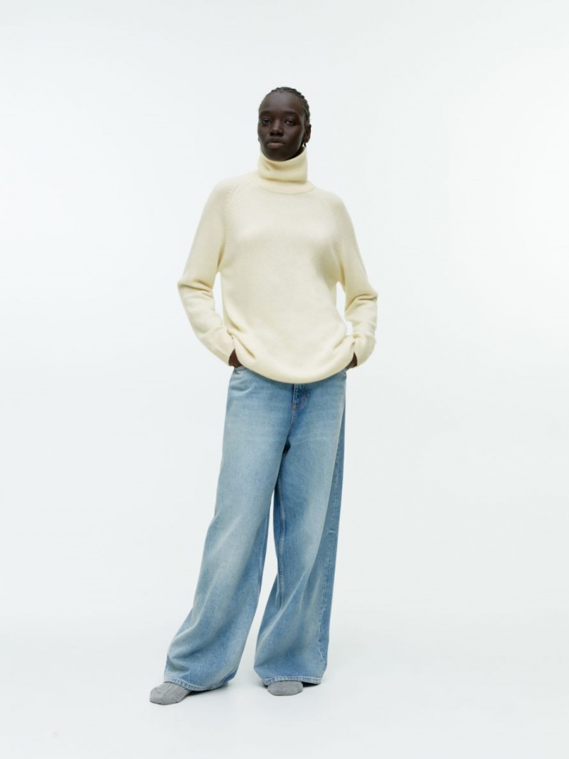 Pulover Arket Roll-Neck Cashmere Dama Albi | Romania-HMSB19248