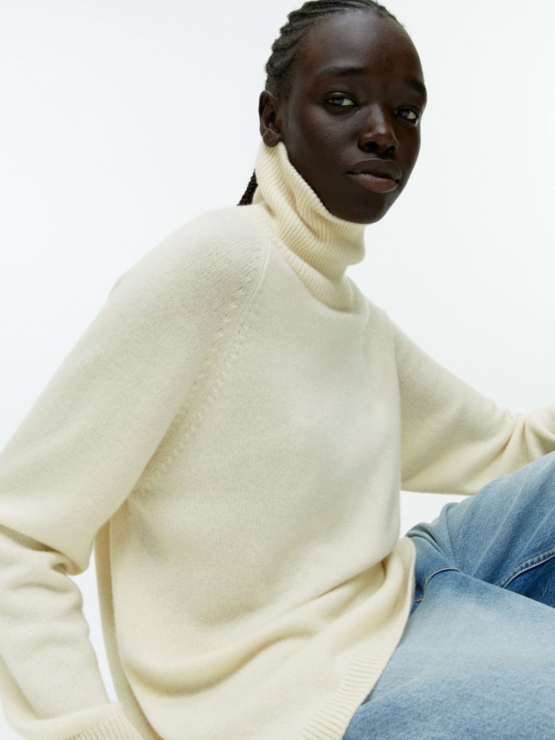 Pulover Arket Roll-Neck Cashmere Dama Albi | Romania-HMSB19248