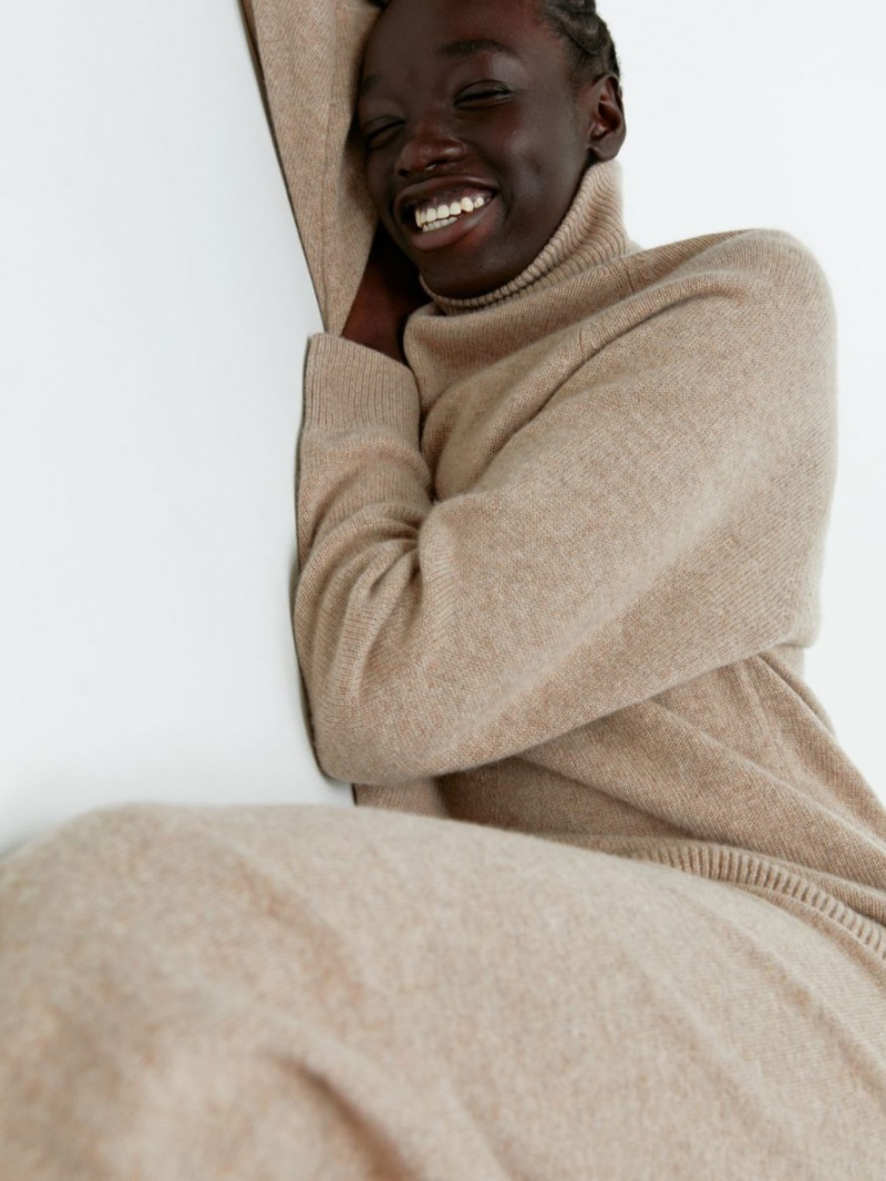Pulover Arket Roll-Neck Cashmere Dama Bej | Romania-WAYH23816