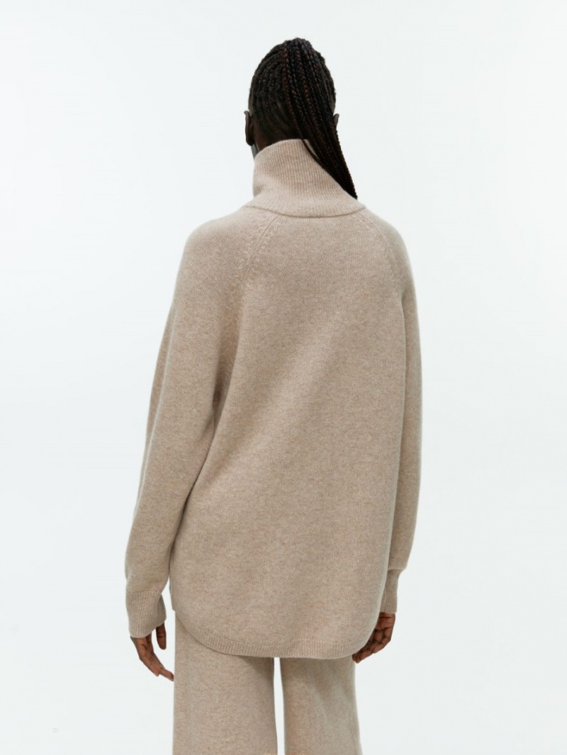 Pulover Arket Roll-Neck Cashmere Dama Bej | Romania-WAYH23816