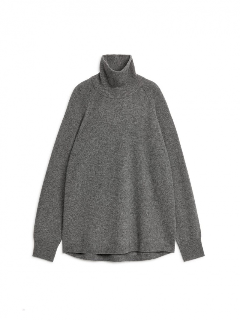 Pulover Arket Roll-Neck Cashmere Dama Gri Inchis | Romania-LXMU05341