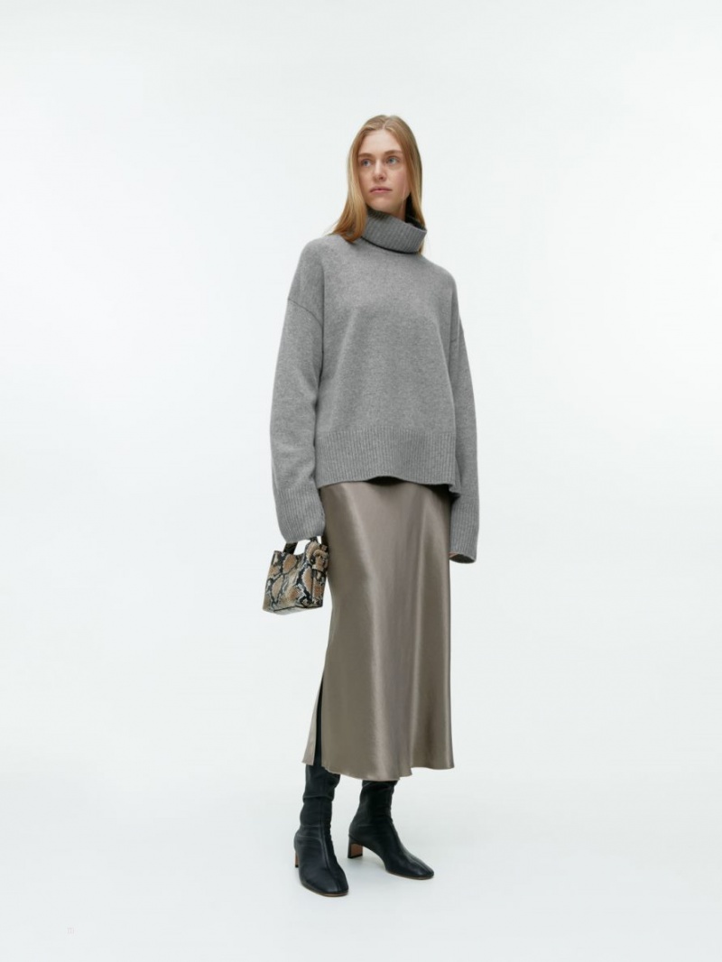 Pulover Arket Roll-Neck Cashmere Dama Gri | Romania-UWZJ38245