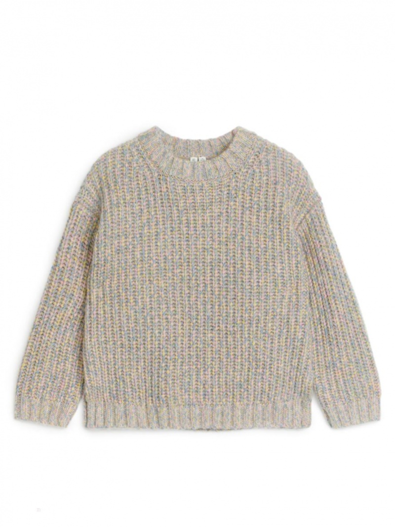 Pulover Arket Space-Dyed Lână Fete Roz Colorati | Romania-OPCI98162