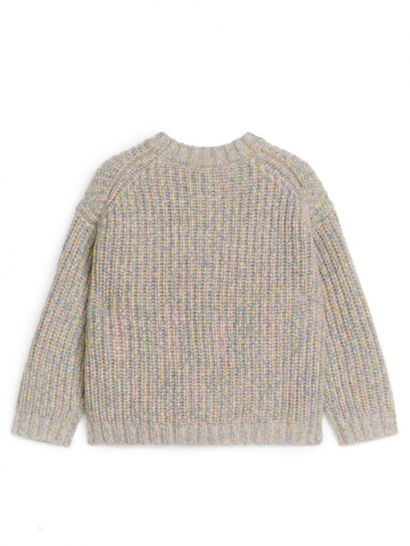 Pulover Arket Space-Dyed Lână Fete Roz Colorati | Romania-OPCI98162
