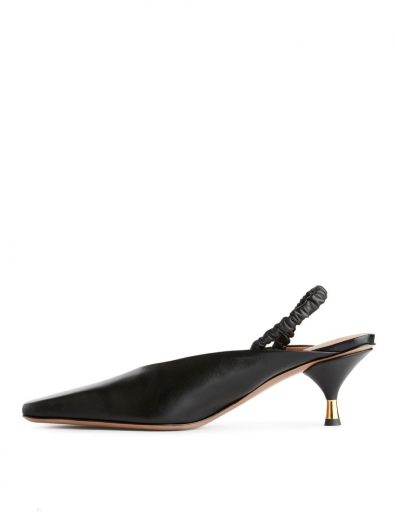 Pumps Arket Slingback Piele Dama Negrii | Romania-VNHX36987