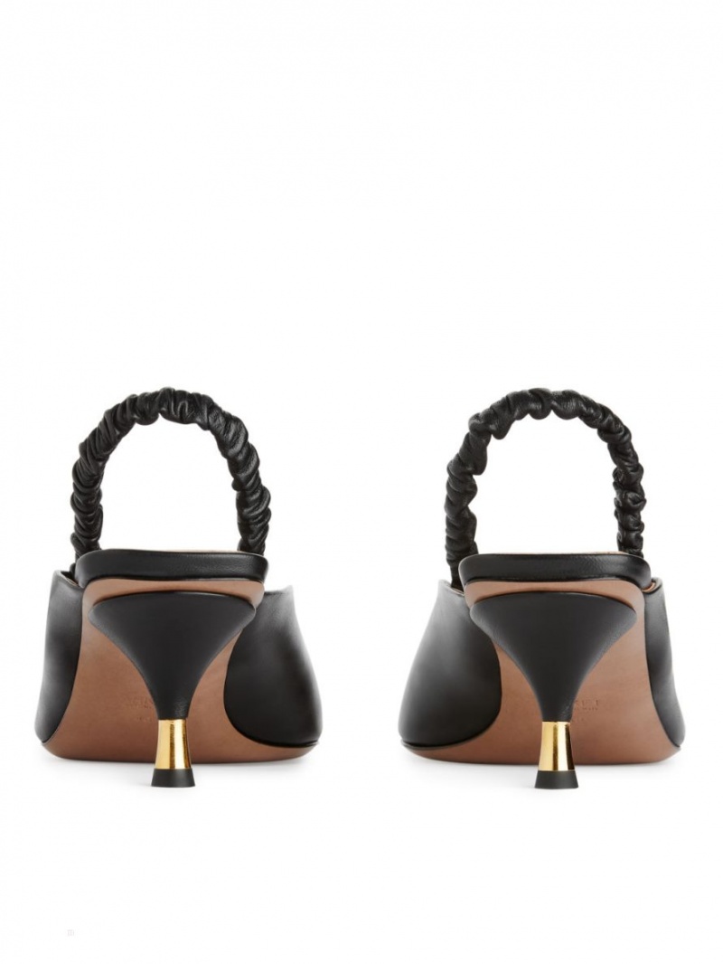 Pumps Arket Slingback Piele Dama Negrii | Romania-VNHX36987