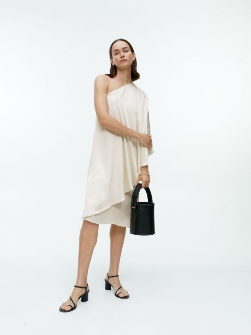Rochie Arket Asymmetric Midi Dama Albi | Romania-TPZA47192