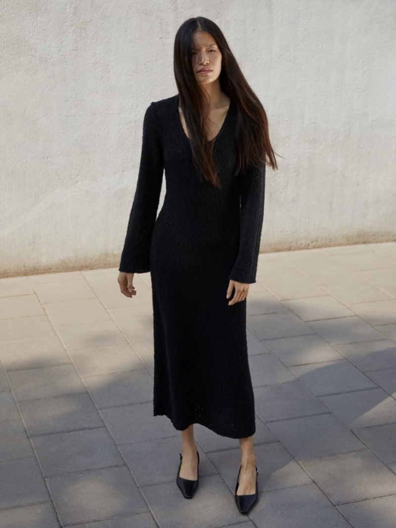 Rochie Arket Bouclé Maxi Dama Negrii | Romania-IBEV73486