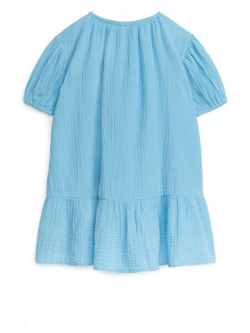 Rochie Arket Bumbac Muslin Fete Albastri Deschis | Romania-WSNH49860