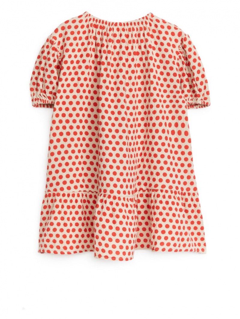 Rochie Arket Bumbac Muslin Fete Bej Rosii | Romania-NCHE70546