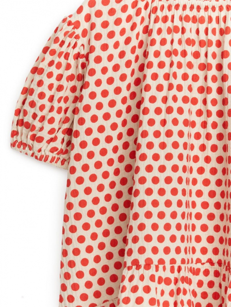 Rochie Arket Bumbac Muslin Fete Bej Rosii | Romania-NCHE70546