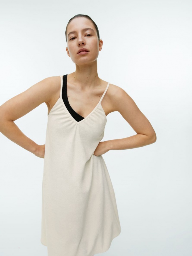 Rochie Arket Bumbac Towelling Curea Dama Albi | Romania-ENXL91385