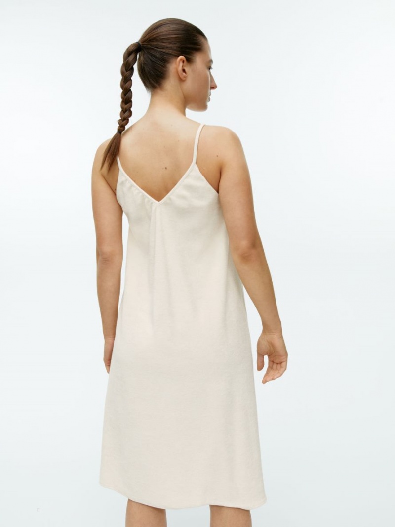 Rochie Arket Bumbac Towelling Curea Dama Albi | Romania-ENXL91385