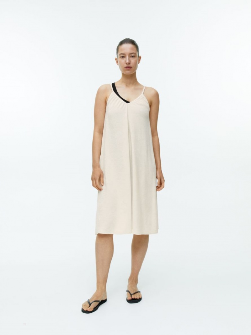 Rochie Arket Bumbac Towelling Curea Dama Albi | Romania-ENXL91385