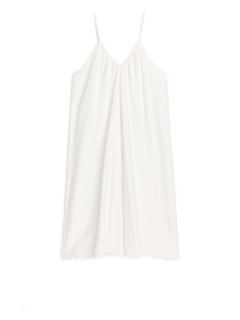 Rochie Arket Bumbac Towelling Curea Dama Albi | Romania-ETHG82063
