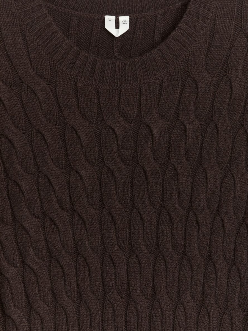 Rochie Arket Cable-Knit Lână Dama Maro Inchis | Romania-XPCL87016