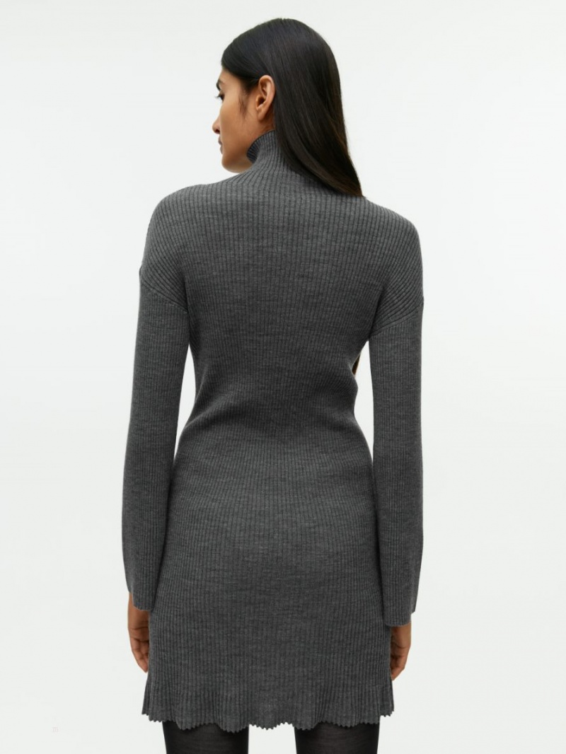 Rochie Arket Cu Nervuri Merino Dama Gri | Romania-KIVZ68754