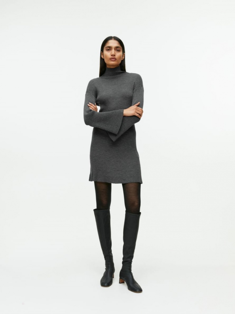 Rochie Arket Cu Nervuri Merino Dama Gri | Romania-KIVZ68754