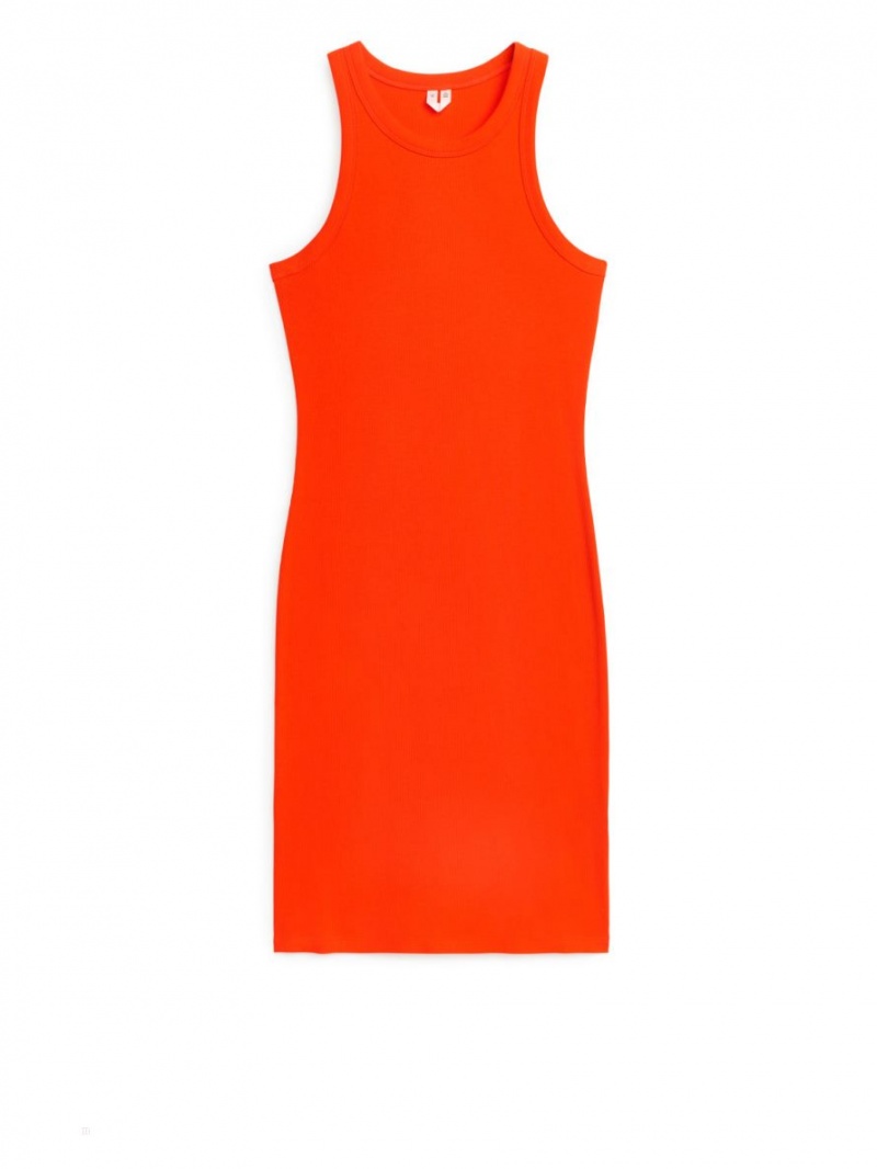 Rochie Arket Cu Nervuri Tank Dama Portocalii | Romania-UHZV80763