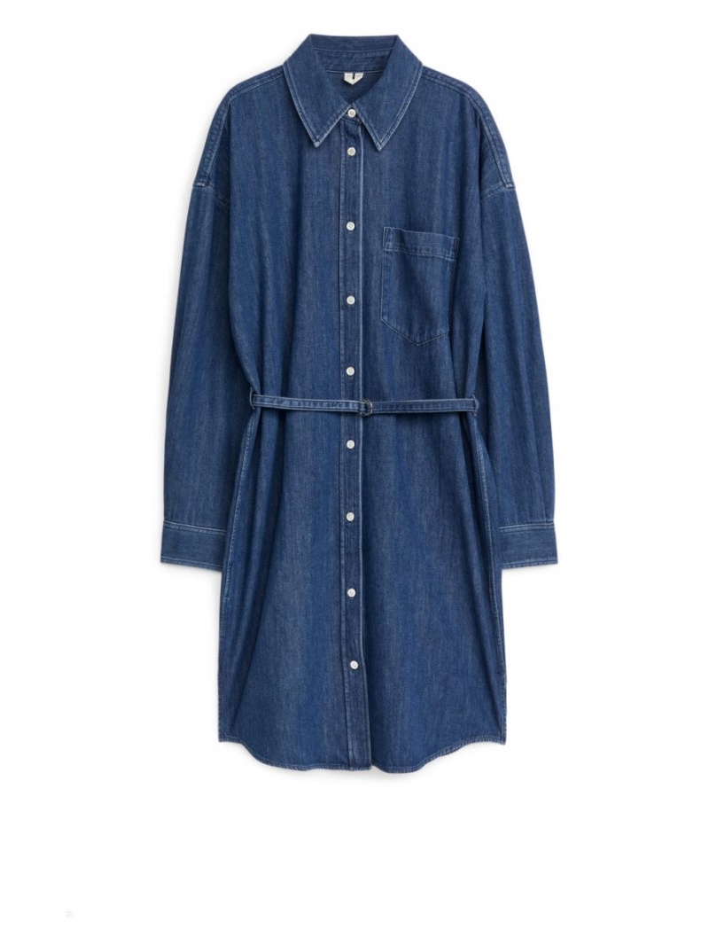 Rochie Arket Denim Dama Albastri | Romania-UYGZ43068