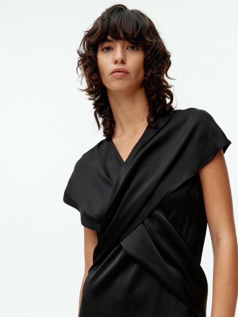 Rochie Arket Drape Tie-Back Dama Negrii | Romania-WYPR24351