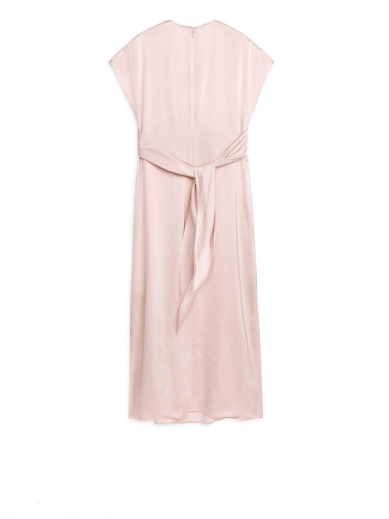 Rochie Arket Drape Tie-Back Dama Roz | Romania-CRPN30781