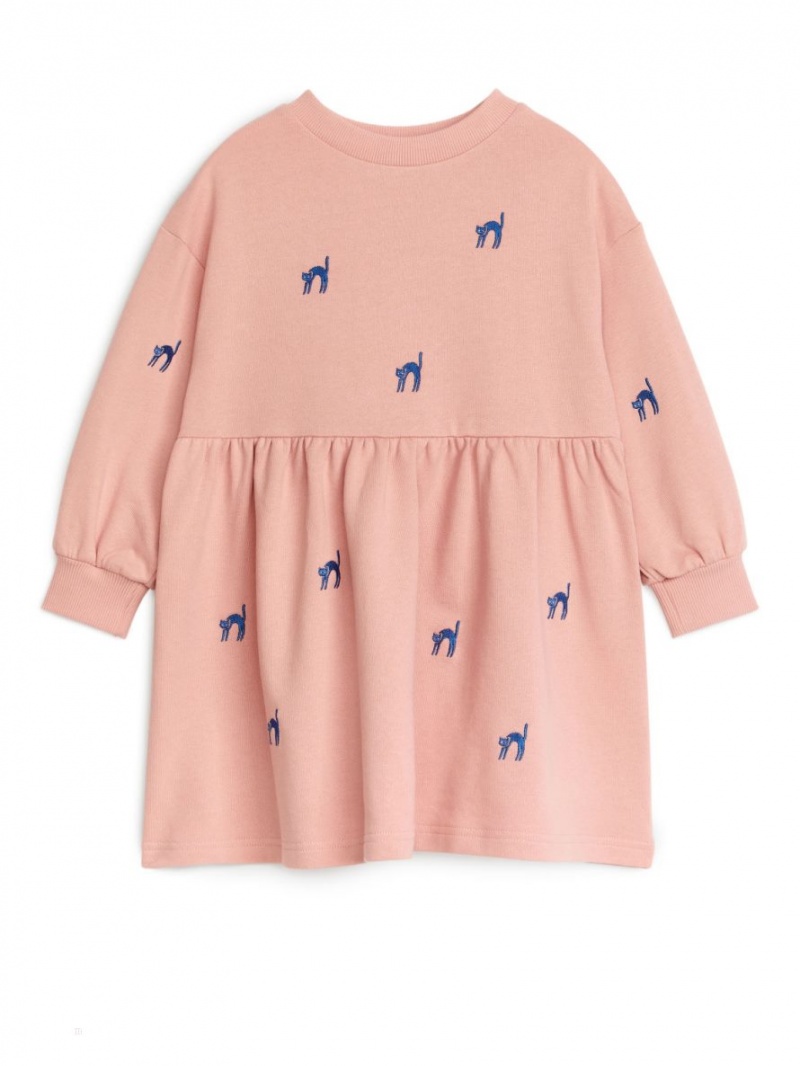 Rochie Arket Embroidered Sweatshirt Fete Roz | Romania-YSVC10935