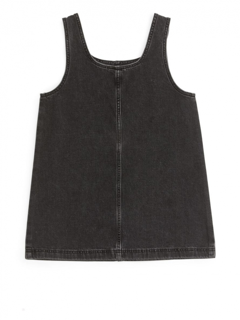 Rochie Arket Fara Maneci Denim Fete Negrii | Romania-QVEW64503