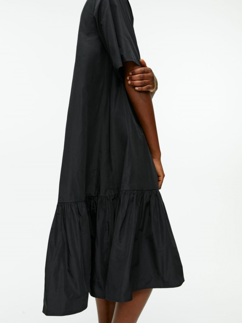 Rochie Arket Flounce-Hem Taffeta Dama Negrii | Romania-KIQF73265
