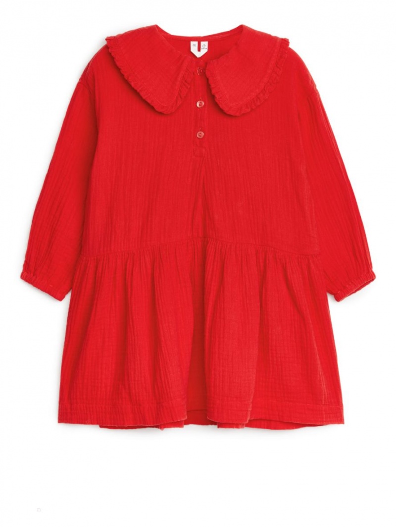 Rochie Arket Frill Cheesecloth Fete Rosii | Romania-KCQP93265