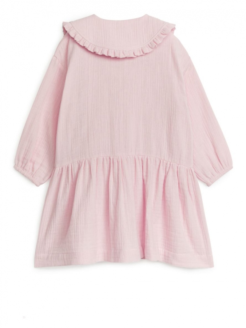 Rochie Arket Frill Flannel Fete Roz Deschis | Romania-IXPR62758