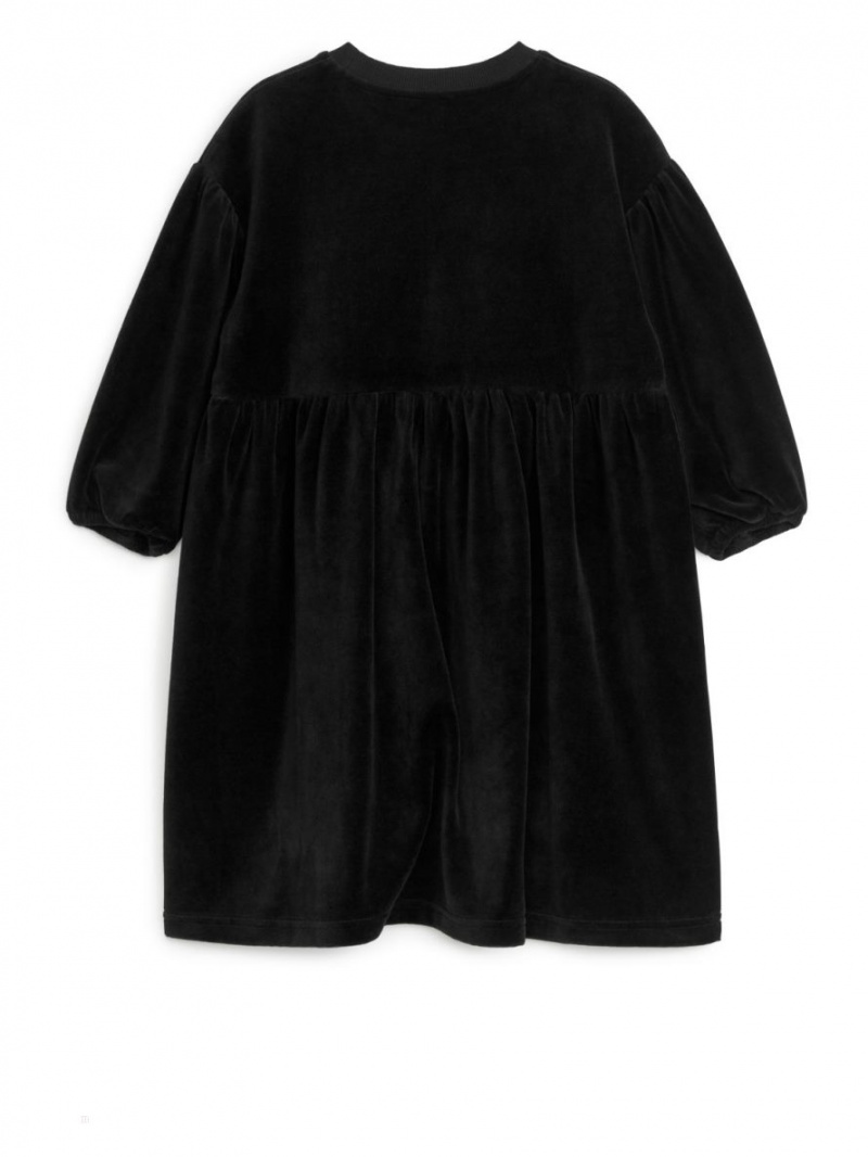 Rochie Arket Gathered Velour Fete Negrii | Romania-WVNC86437
