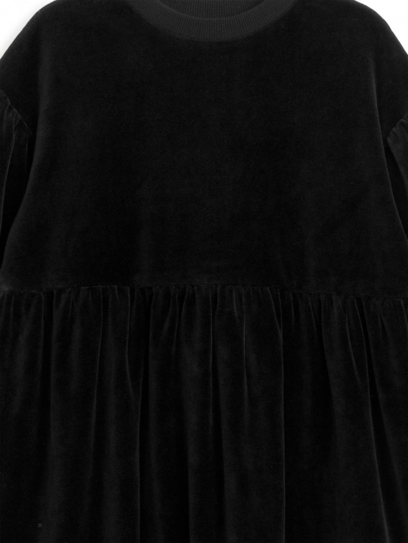 Rochie Arket Gathered Velour Fete Negrii | Romania-WVNC86437