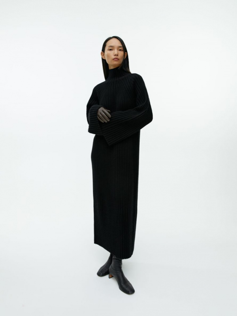 Rochie Arket High-Neck Rib Dama Negrii | Romania-SHRP86240