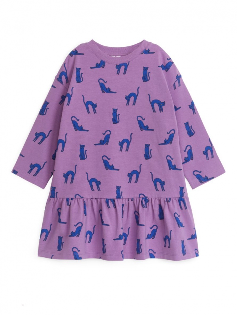 Rochie Arket Jersey Frill Fete Violet | Romania-TQVU10893