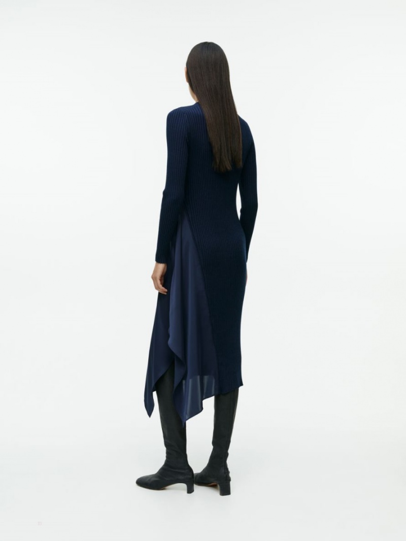 Rochie Arket Long-Sleeve Lână Dama Albastri Inchis | Romania-FKND74025