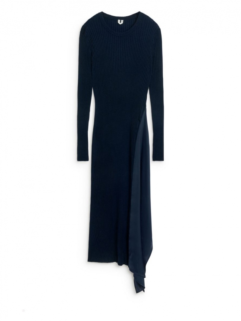 Rochie Arket Long-Sleeve Lână Dama Albastri Inchis | Romania-FKND74025