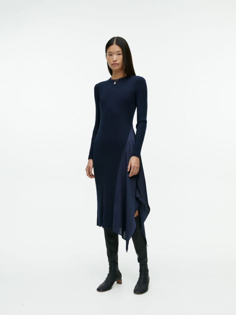 Rochie Arket Long-Sleeve Lână Dama Albastri Inchis | Romania-FKND74025