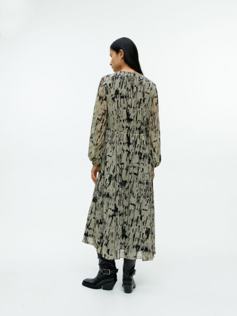 Rochie Arket Long-Sleeve Maxi Dama Negrii Bej | Romania-HPNB94078