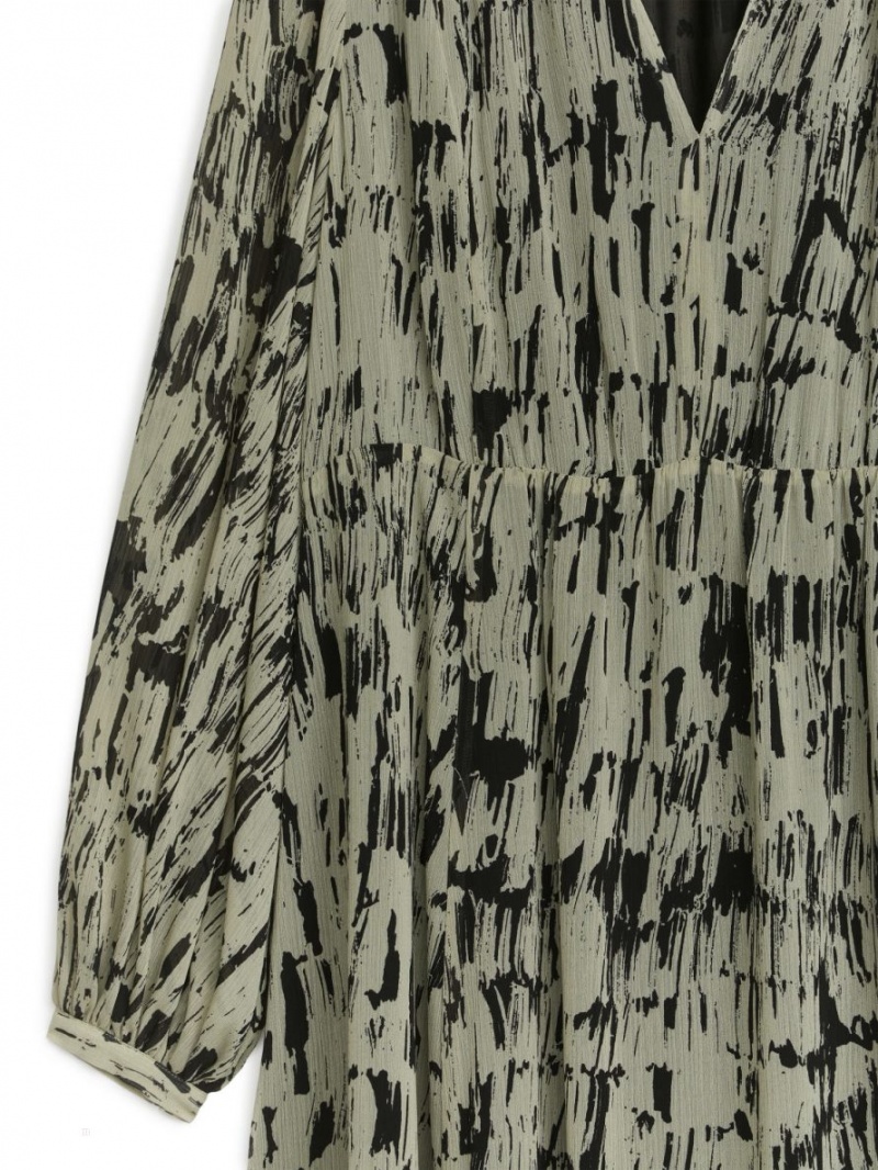 Rochie Arket Long-Sleeve Maxi Dama Negrii Bej | Romania-HPNB94078