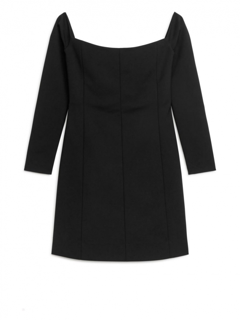 Rochie Arket Off-Shoulder Mini Dama Negrii | Romania-ZJSE98407