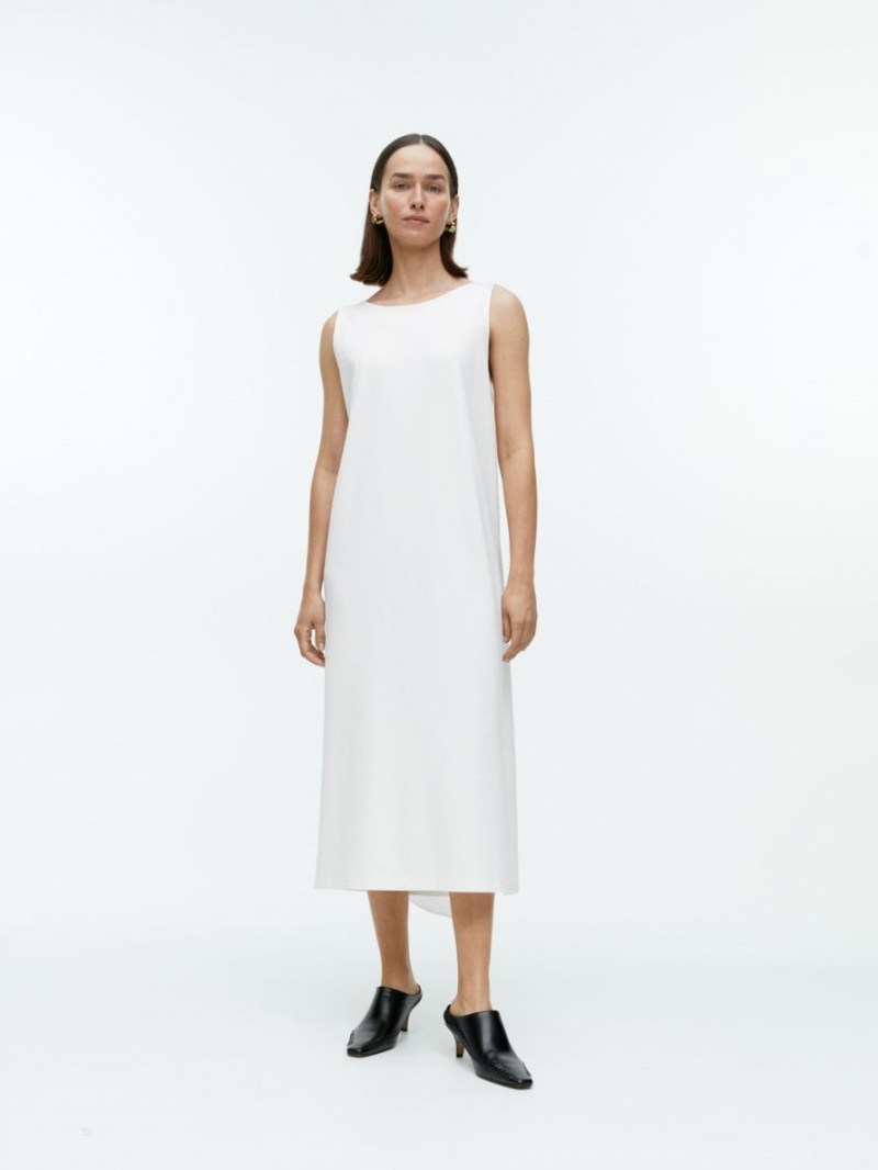 Rochie Arket Poplin Detailed Jersey Dama Albi | Romania-UNDA37148