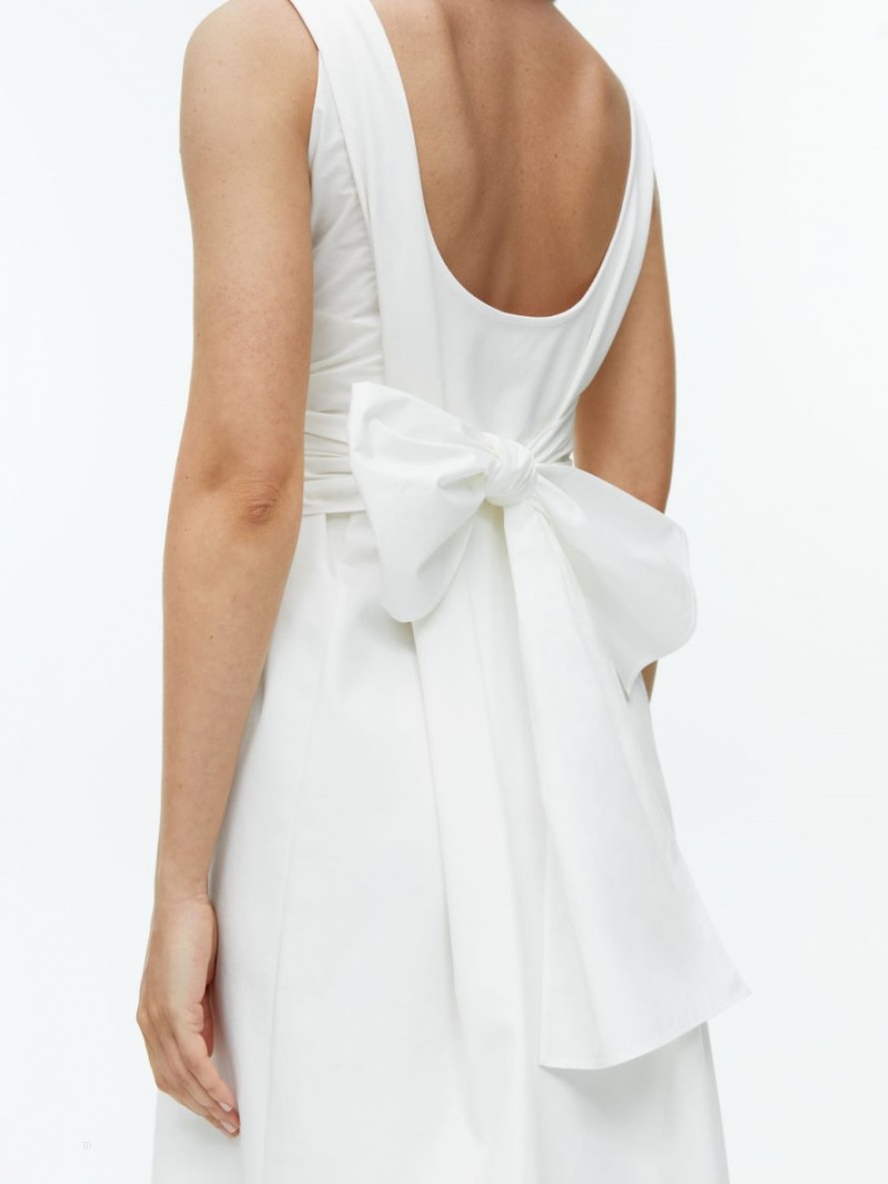 Rochie Arket Poplin Detailed Jersey Dama Albi | Romania-UNDA37148