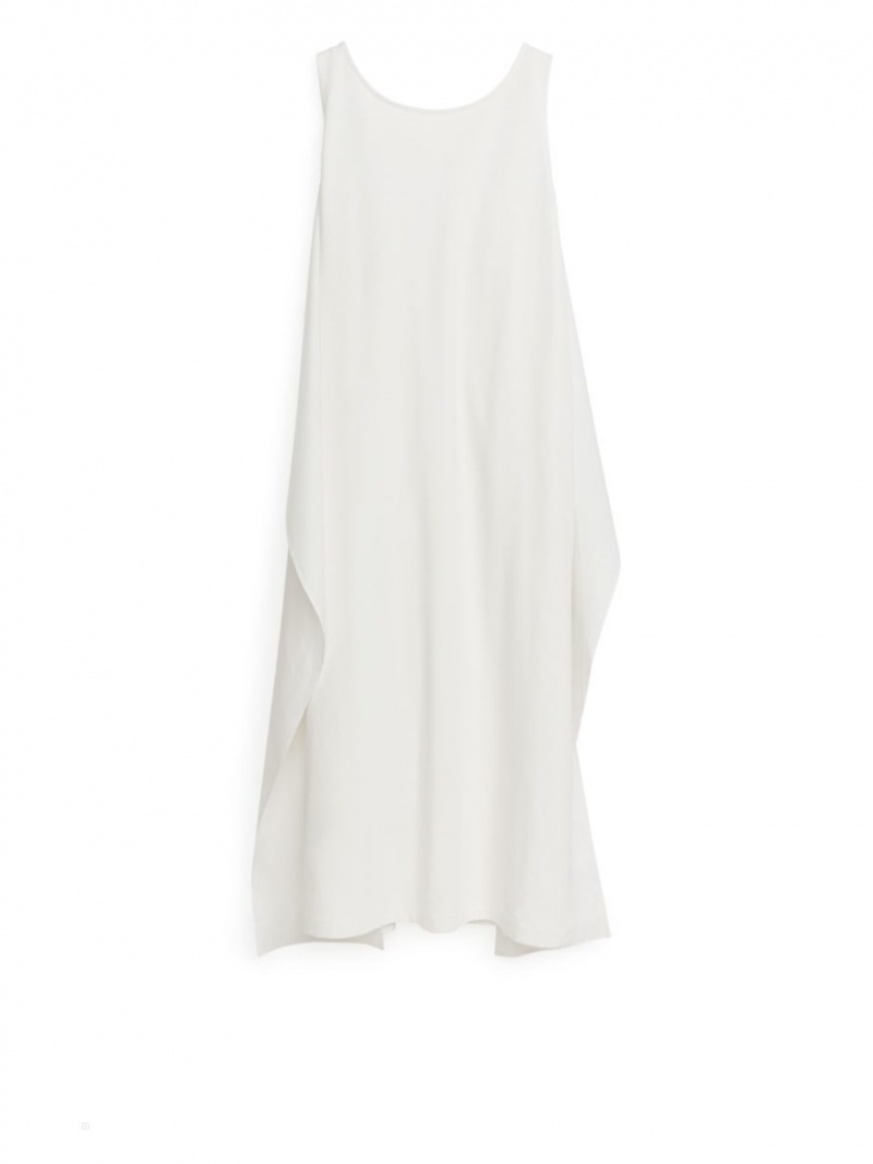 Rochie Arket Poplin Detailed Jersey Dama Albi | Romania-UNDA37148