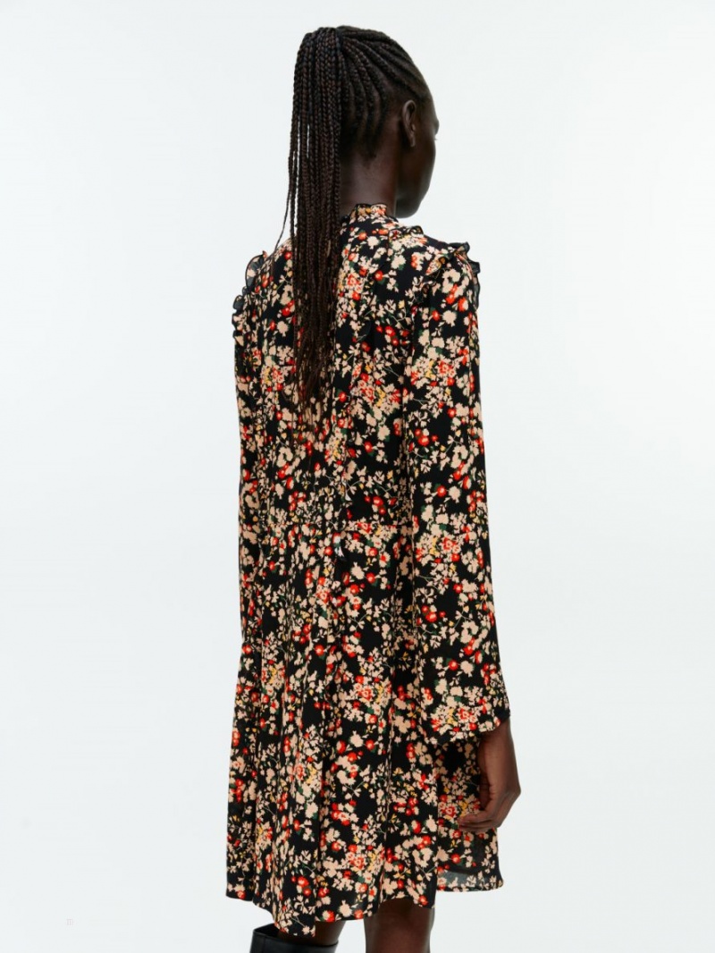 Rochie Arket Ruffled A-Line Dama Negrii Rosii | Romania-LVIJ86423