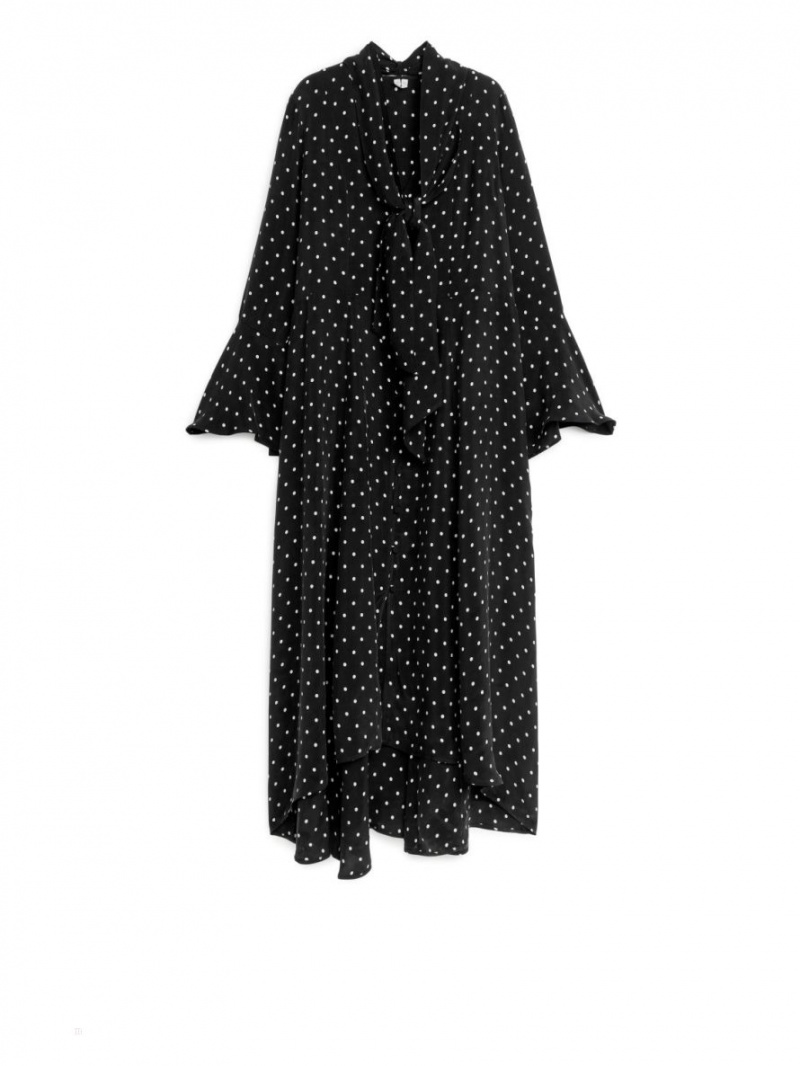 Rochie Arket Scarf-Detail Maxi Dama Negrii | Romania-TKXV19403