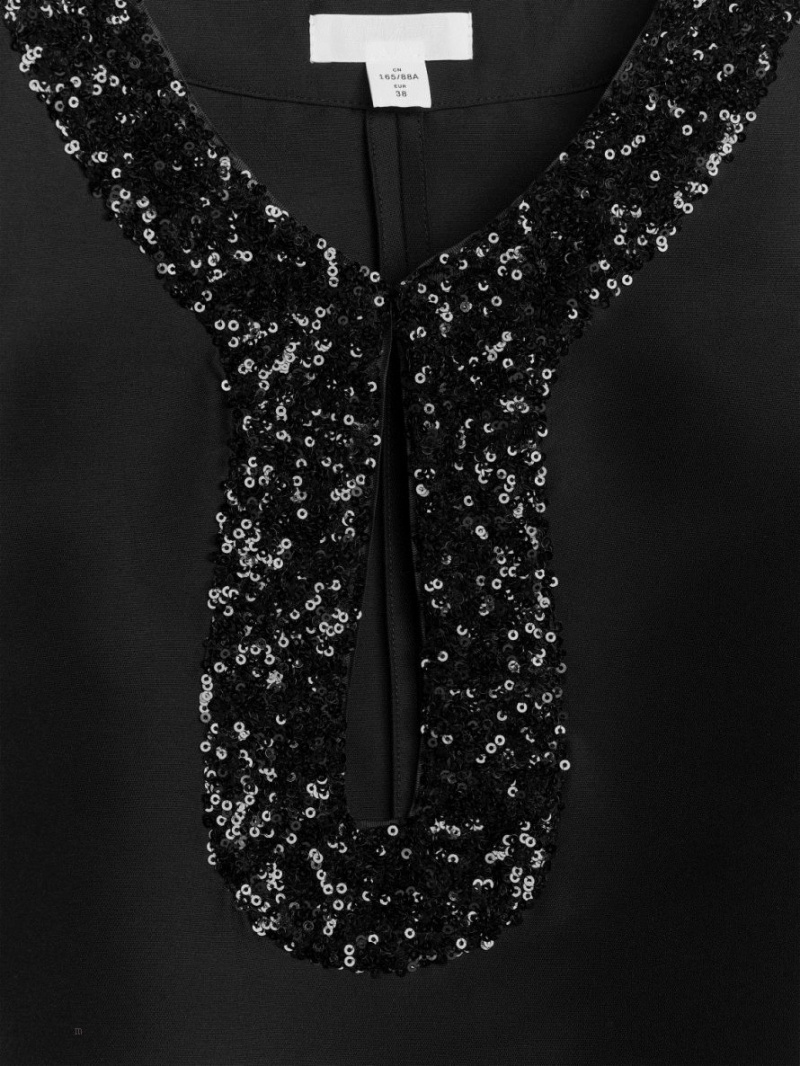 Rochie Arket Sequin-Detail Mini Dama Negrii | Romania-JIMD18097