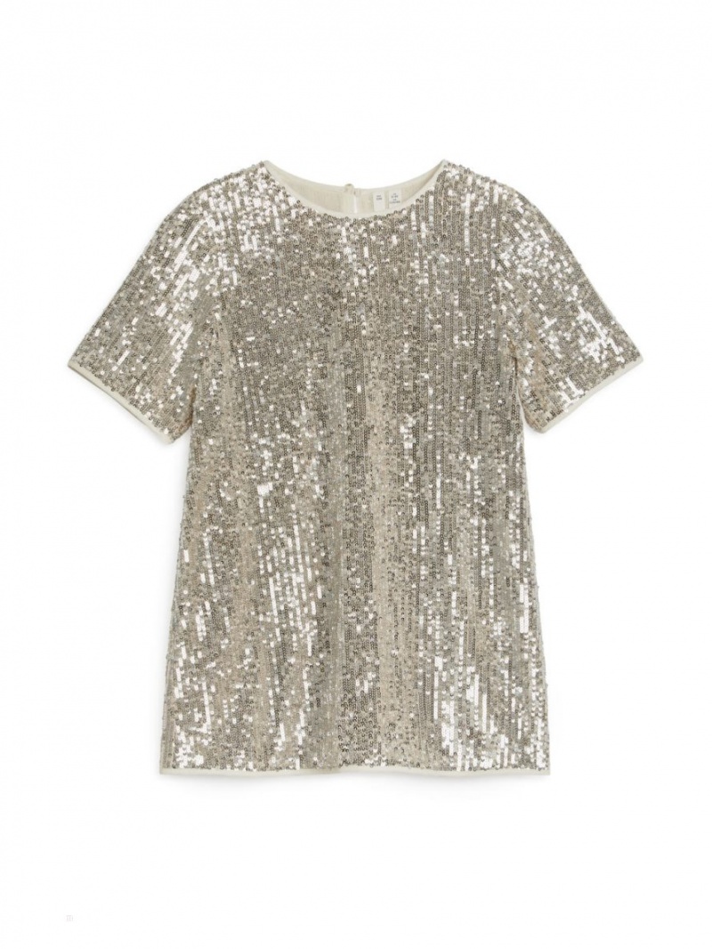 Rochie Arket Sequin Fete Argintii | Romania-NLKO16509