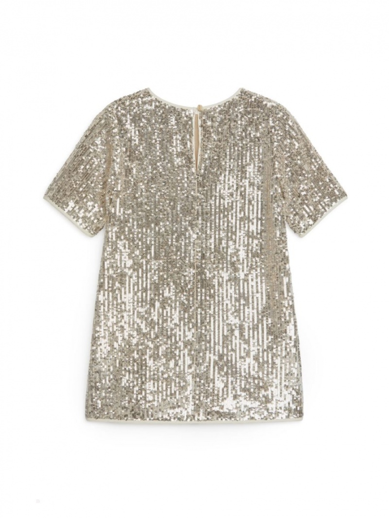 Rochie Arket Sequin Fete Argintii | Romania-NLKO16509